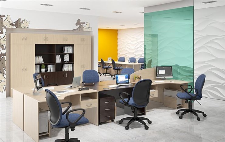 Комплект офисной мебели SIMPLE с эргономичными столами и тумбами в Мурманске - изображение 5